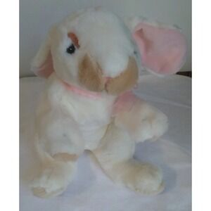 Plush Bunny Rabbit 10" Commonwealth White 2006 Pink Bow Floppy Ears Easter Gift